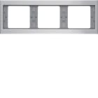 HAGER BOCCHIOTTI - Cornice tripla per montaggio orizzontale Berker K.5 alu, alluminio anodizzato