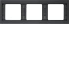 HAGER BOCCHIOTTI - Cornice tripla per montaggio orizzontale Berker K.1 antracite opaco, verniciato