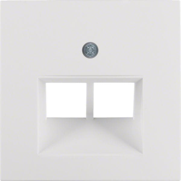 HAGER BOCCHIOTTI - Pezzo c.le x presa RJ universale doppio Berker S.1/B.3/B.7 bianco polare opaco