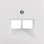 HAGER BOCCHIOTTI - Pezzo c.le x presa RJ universale doppio Berker S.1/B.3/B.7 bianco polare opaco