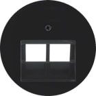 HAGER BOCCHIOTTI - Pezzo centrale x presa RJ universale doppio Berker R.1/R.3/R.classic nero lucido