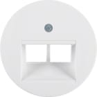 HAGER BOCCHIOTTI - Pezzo c.le x presa RJ universale doppio Serie R.1/R.3/R.classic bianco pol. luc.