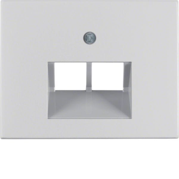 HAGER BOCCHIOTTI - Pezzo c.le  x presa RJ universale doppio Berker K.5 alu, alluminio anodizzato