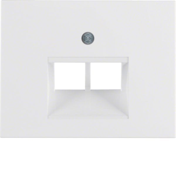 HAGER BOCCHIOTTI - Pezzo centrale per presa RJ universale doppio Berker K.1 bianco polare lucido