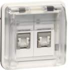 HAGER BOCCHIOTTI - Presa RJ univers. a 8/8 poli scherm con coperch Cat.6 Serie W.1 bianco pol. opac