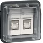 HAGER BOCCHIOTTI - Presa RJ univers. a 8/8 poli schermato con coperchio Cat.6 Serie W.1 grigio opac