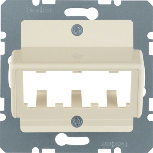HAGER BOCCHIOTTI - Mascherina centrale per 3 moduli MINI-COM bianco lucido