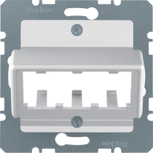 HAGER BOCCHIOTTI - Mascherina centrale per 3 moduli MINI-COM alu opaco, verniciato