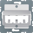 HAGER BOCCHIOTTI - Mascherina centrale per 3 moduli MINI-COM alu opaco, verniciato