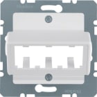 HAGER BOCCHIOTTI - Mascherina centrale per 3 moduli MINI-COM bianco polare opaco/velluto