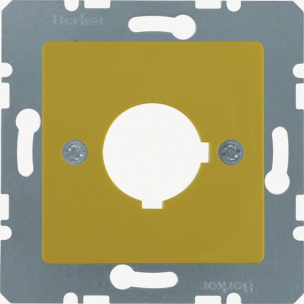 HAGER BOCCHIOTTI - Mascherina centrale con apertura di incasso  Ø 22,5 mm giallo lucido