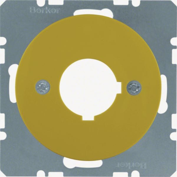HAGER BOCCHIOTTI - Pezzo centrale con apertura di incasso Ø 22,5 mm Berker R.1/R.3 giallo lucido