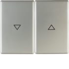 HAGER BOCCHIOTTI - Bilanciere doppio con serigrafia freccia singola K.5 acciaio inox, metallo opaco