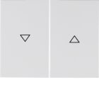 HAGER BOCCHIOTTI - Bilanciere doppio con serigrafia freccia singola Berker K.1 bianco polare lucido