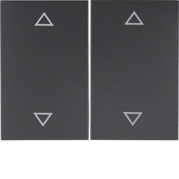 HAGER BOCCHIOTTI - Bilanciere doppio con serigrafia frecce Berker K.1 antracite opaco, verniciato