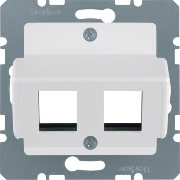 HAGER BOCCHIOTTI - Mascherina centrale doppia per Jack AMP bianco polare opaco/velluto