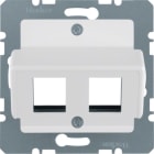 HAGER BOCCHIOTTI - Mascherina centrale doppia per Jack AMP bianco polare opaco/velluto