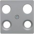 HAGER BOCCHIOTTI - Mascherina centrale per presa TV quadrupla HIRSCH. alu opaco, verniciato