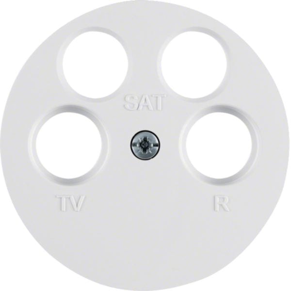 HAGER BOCCHIOTTI - Pezzo c.le x presa TV quadrupla ANKARO Serie R.1/R.3/R.classic bianc pol. luc.
