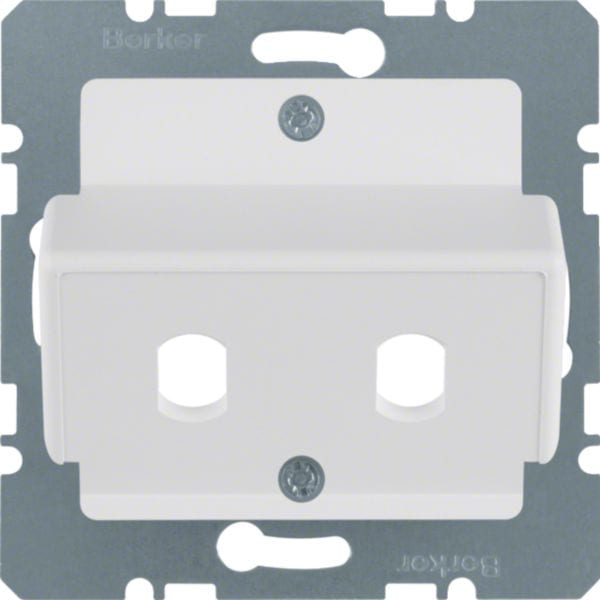 HAGER BOCCHIOTTI - Mascherina c.le x accoppiamenti fibra ottica Simplex ST bianco pol. opac/vellut