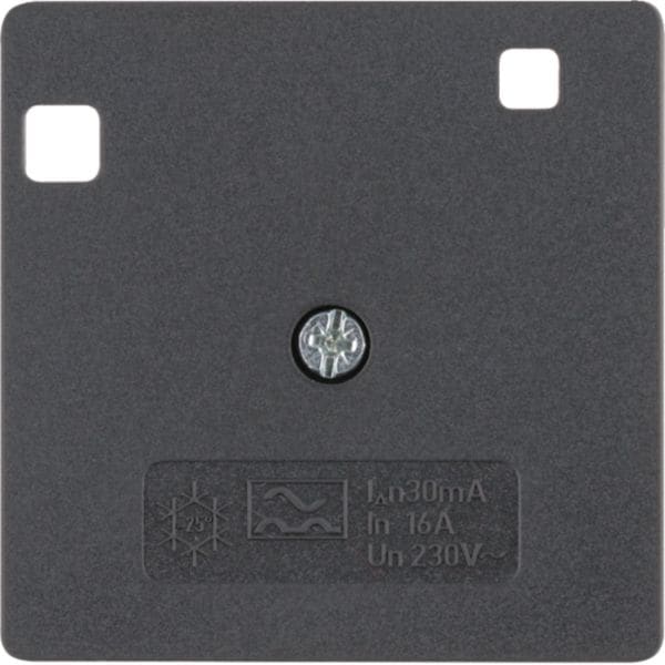 HAGER BOCCHIOTTI - Mascherina centrale 50x50 per interruttore differenziale, antracite opaco