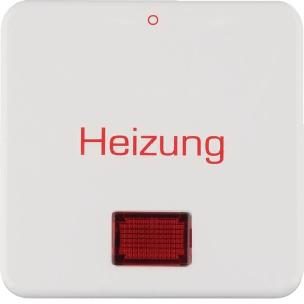 HAGER BOCCHIOTTI - Bilanciere con lente e serigrafia "Heizung" wg UP IP44 bianco polare lucido
