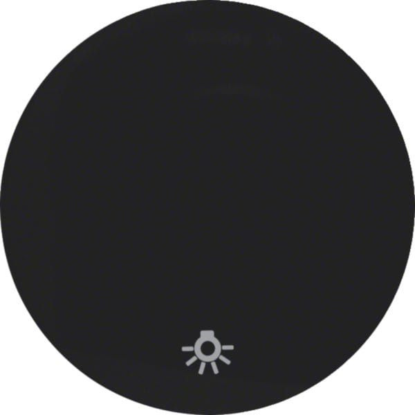 HAGER BOCCHIOTTI - Bilanciere con serigrafia per luce Berker R.1/R.3 nero lucido