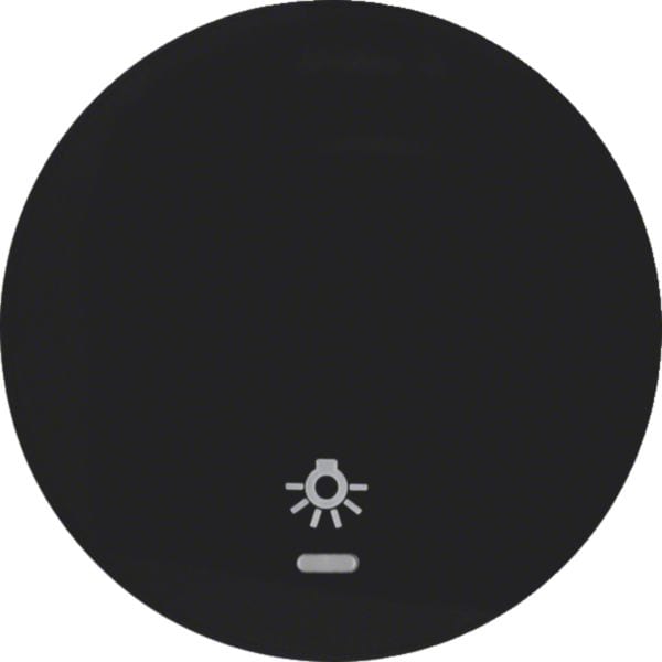HAGER BOCCHIOTTI - Bilanciere con serigrafia per luce Berker R.1/R.3 nero lucido