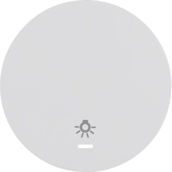 HAGER BOCCHIOTTI - Bilanciere con serigrafia per luce Berker R.1/R.3 bianco polare lucido