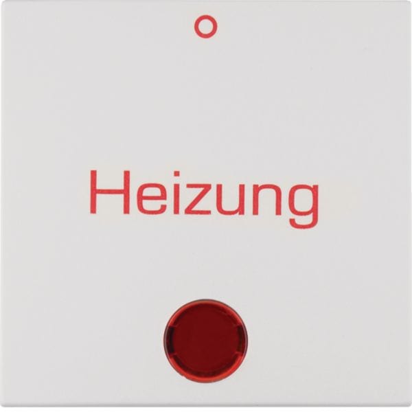 HAGER BOCCHIOTTI - Bilanciere con lente e serigrafia "Heizung" e "0" S.1/B.7 bianco polare opaco