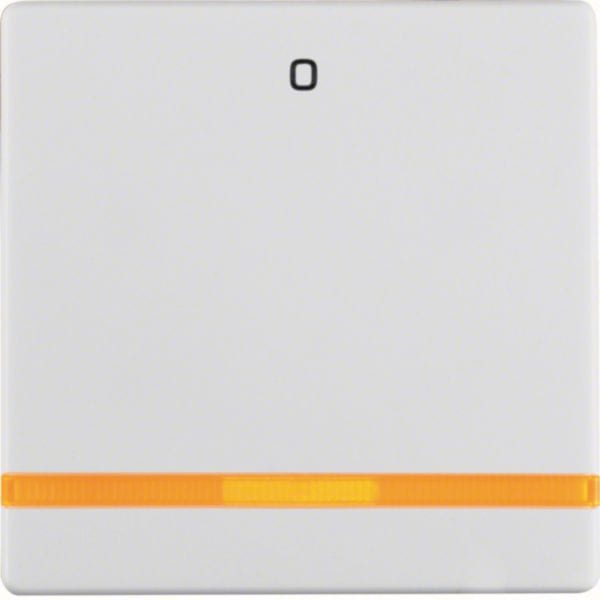 HAGER BOCCHIOTTI - Bilanciere con lente e con serigrafia "0" Berker Q.1/Q.3 bianco polare velluto