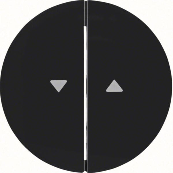 HAGER BOCCHIOTTI - Bilanciere doppio con serigrafia freccia Berker R.1/R.3 nero lucido