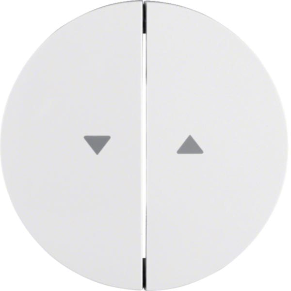 HAGER BOCCHIOTTI - Bilanciere doppio con serigrafia freccia Berker R.1/R.3 bianco polare lucido