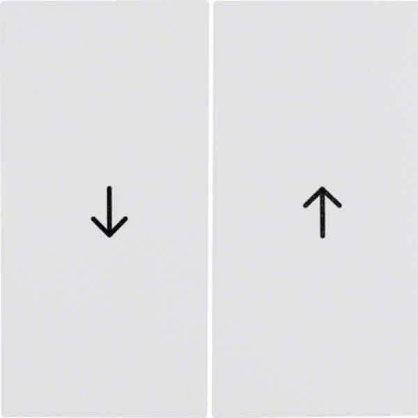 HAGER BOCCHIOTTI - Bilanciere doppio con serigrafia freccia Berker S.1/B.3/B.7 bianco polare lucido