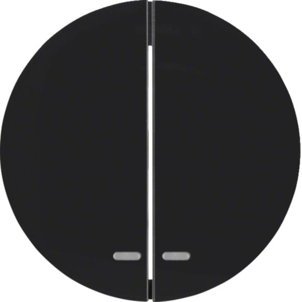 HAGER BOCCHIOTTI - Bilanciere doppio con lente trasparente Berker R.1/R.3 nero lucido