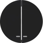 HAGER BOCCHIOTTI - Bilanciere doppio con lente trasparente Berker R.1/R.3 nero lucido