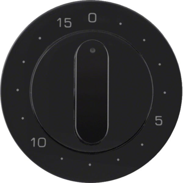 HAGER BOCCHIOTTI - Pezzo centrale per timer meccanico 15 minuti Berker R.1/R.3 nero lucido