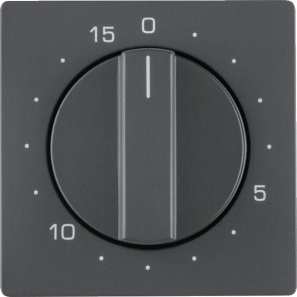 HAGER BOCCHIOTTI - Pezzo centrale per timer meccanico Berker Q.1/Q.3 antracite velluto, verniciato