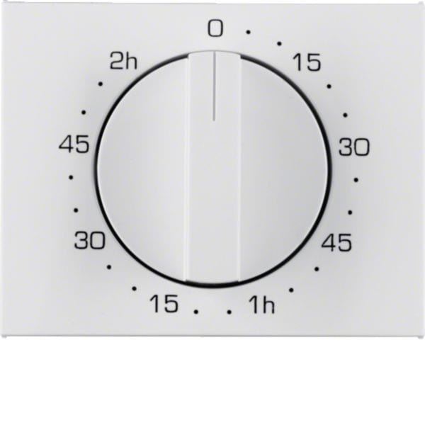 HAGER BOCCHIOTTI - Pezzo centrale per timer meccanico 120 minuti Berker K.1 bianco polare lucido
