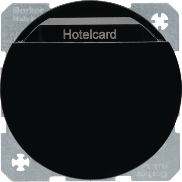 HAGER BOCCHIOTTI - Interruttore a relè con mascherina centrale per Hotel Card R.1/R.3 nero lucido