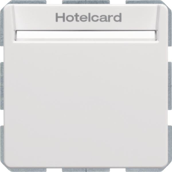 HAGER BOCCHIOTTI - Int. a relè con mascherina c.le x Hotel Card Serie Q.1/Q.3 bianco polare vellut
