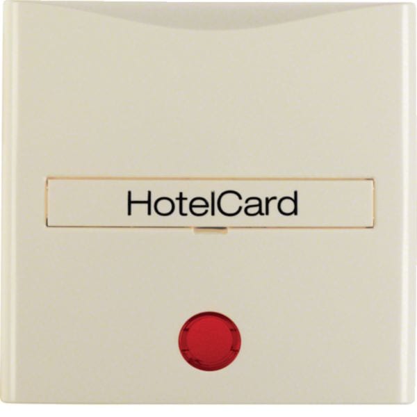 HAGER BOCCHIOTTI - Pezzo centrale con serigrafia per pulsante Hotel Card Berker S.1 bianco lucido