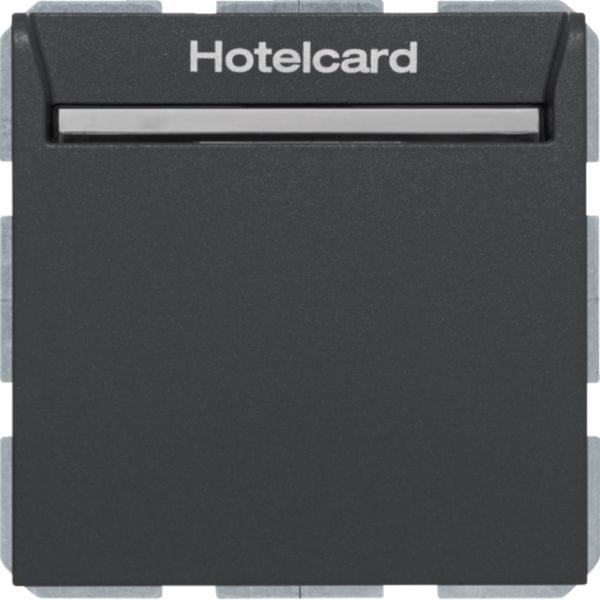 HAGER BOCCHIOTTI - Int. a relè con mascherina centrale x Hotel Card Serie S.1/B.3/B.7 antrac.opaco