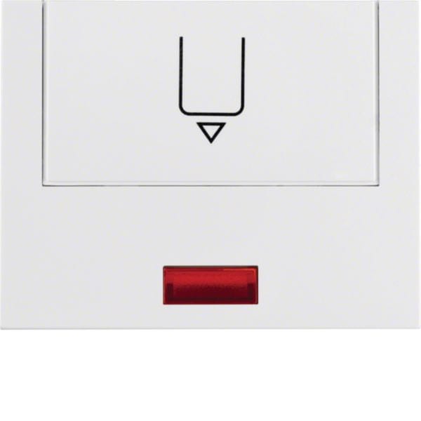 HAGER BOCCHIOTTI - Pezzo centrale con serigrafia per pulsante Hotel Card K.1 bianco polare lucido