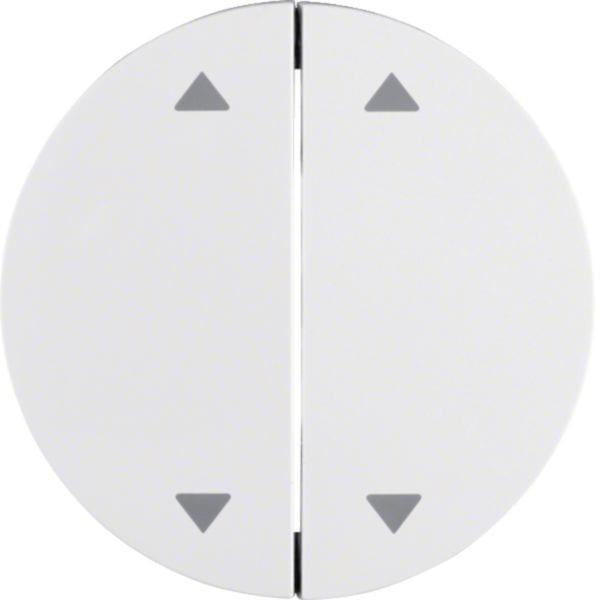 HAGER BOCCHIOTTI - Bilanciere doppio con serigrafia frecce Berker R.1/R.3 bianco polare lucido