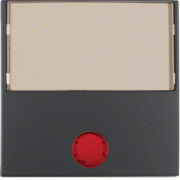 HAGER BOCCHIOTTI - Bilanciere con lente ed etichetta grande Berker B.3/B.7 antracite opaco