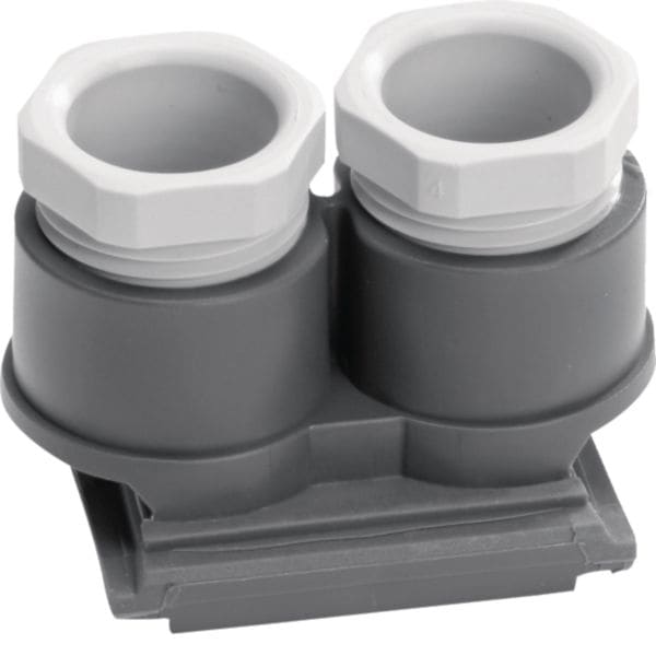 HAGER BOCCHIOTTI - Invito tubo doppio M20 x 1,5, avvitabile Berker W.1 grigio opaco