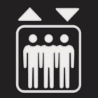 HAGER BOCCHIOTTI - Lamina bicolore con serigrafia ascensore per segnale luminoso quadrato a LED