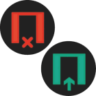 HAGER BOCCHIOTTI - Lamina bicolore + simb. attendere / entrare x segnale lum. tondo a LED