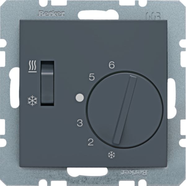 HAGER BOCCHIOTTI - Termostato, deviat., + pezzo c.le + comm. Estate/Inverno S.1 antrac.opac